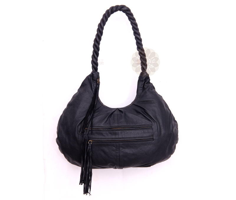 Vogue Crafts & Designs Pvt. Ltd. manufactures Braided Black Hobo Bag at wholesale price.